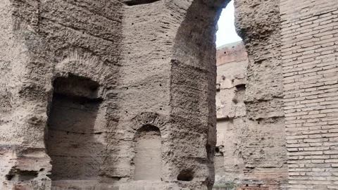 Baths of Caracalla - Ancient Ruin Architecture Detail. Stock Footage 330430002