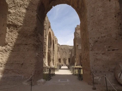 Baths of Caracalla arch walk in 4K 動画素材 76461801