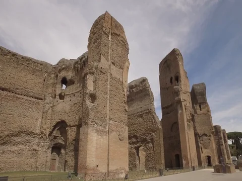 Baths of Caracalla view 4K Stockbeeldmateriaal 76477131