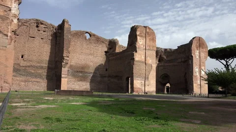 Baths of Caracalla, zoom in at end Stock Footage 43547721