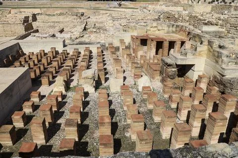 Baths in The Tossal de Manises archaeological site, The Iberian-Roman settl.. Stock Photos