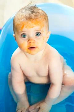 Bathtime for Baby Stockfoto's