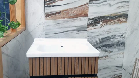 Bathtoom and wall tiles Stock Footage 310661598
