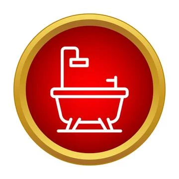 Bathtub and shower icon representing bathroom hygiene Stock Illustration