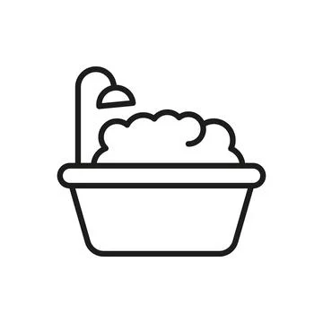 Bathtub bathroom icon vector basic design simple and modern Stock Illustration
