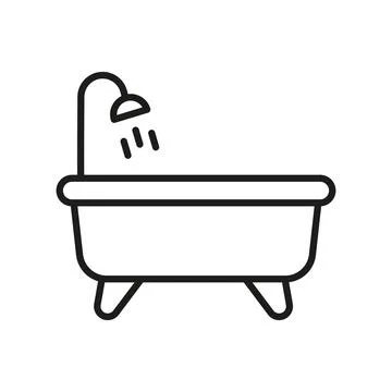 Bathtub bathroom icon vector basic design simple and modern Stock Illustration