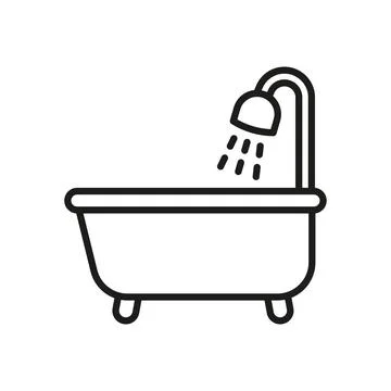 Bathtub bathroom icon vector basic design simple and modern Stock Illustration