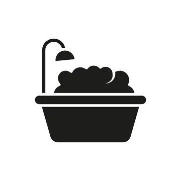 Bathtub bathroom icon vector basic design simple and modern Stock Illustration
