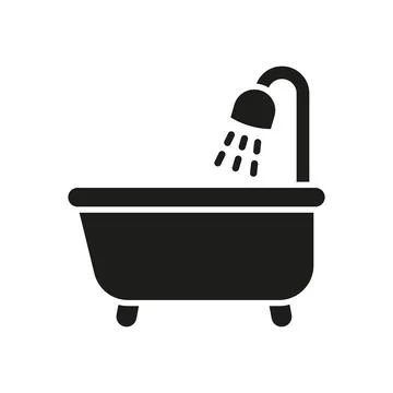 Bathtub bathroom icon vector basic design simple and modern Stock Illustration