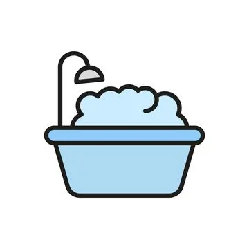 Bathtub bathroom icon vector basic design simple and modern Stock Illustration