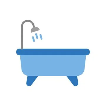Bathtub bathroom icon vector basic design simple and modern Stock Illustration