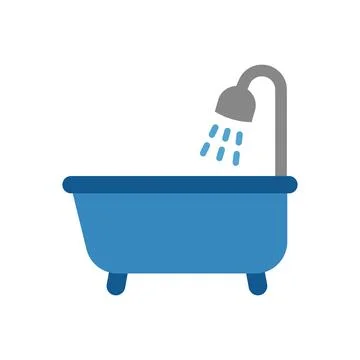 Bathtub bathroom icon vector basic design simple and modern Stock Illustration