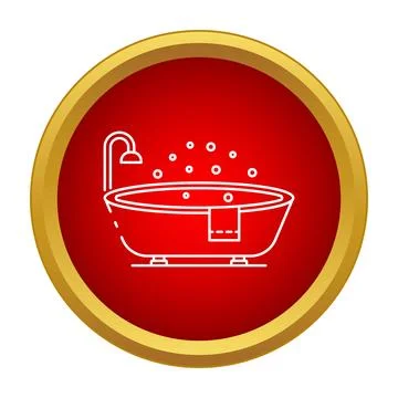 Bathtub with bubbles icon for spa relaxation Stock Illustration