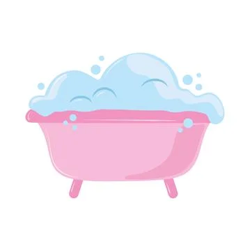 Bathtub with bubbles Stock Illustration