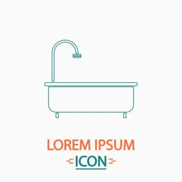 Bathtub computer symbol Stock Illustration