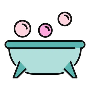 Bathtub filled with bubbles promoting hygiene and relaxation Иллюстрация