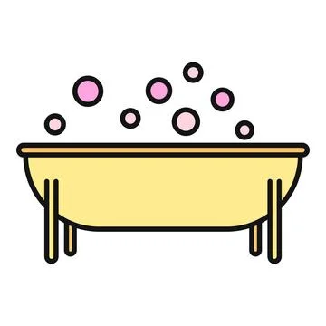 Bathtub filled with bubbles promoting hygiene and relaxation Stock Illustration