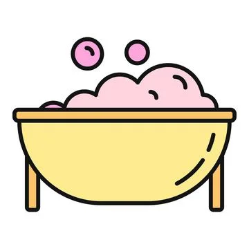 Bathtub filled with pink bubbles ready for relaxation Stock Illustration