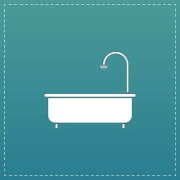 Bathtub flat icon Stock Illustration