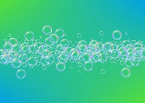 Bathtub foam. Detergent soap bubble and suds for bath. Shampoo. Stock Illustration