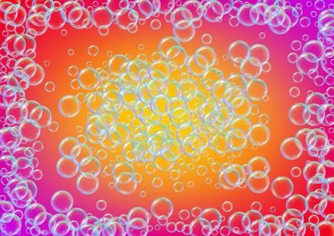 Bathtub foam. Detergent soap bubble and suds for bath. Shampoo. Stock Illustration