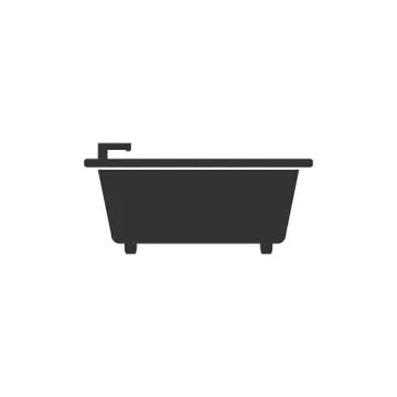 Bathtub icon flat Stock Illustration