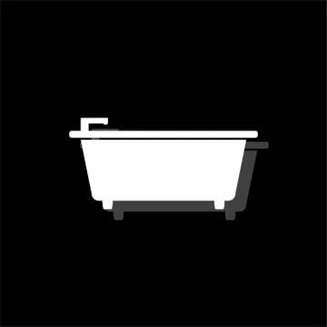 Bathtub icon flat Illustrazione stock