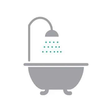 Bathtub icon logo design template Stock Illustration