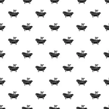Bathtub icon repeating pattern on white background イラスト素材
