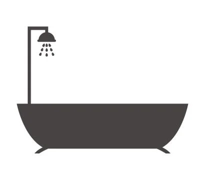 Bathtub icon on white background Stock Illustration