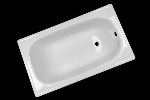 Bathtub isolated on black background. Empty bathtub isolated. White bath tu.. Foto stock