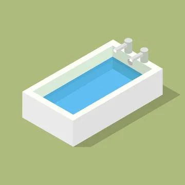 Bathtub isometric illustrator on background Stock Illustration