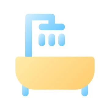 Bathtub pixel perfect flat gradient color ui icon Illustrazione stock