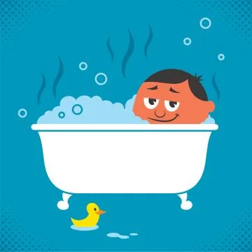 Bathtub Relaxation Stock Illustration