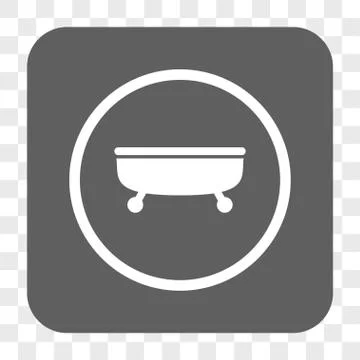 Bathtub Rounded Square Button Stock Illustration