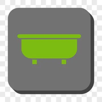 Bathtub Rounded Square Button Stock Illustration