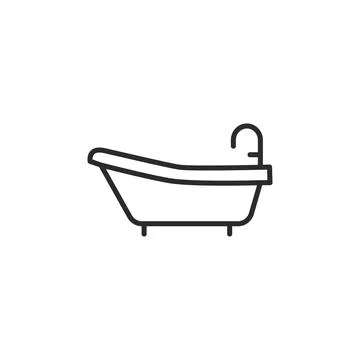 Bathtub with Shower Icon Stock Illustration
