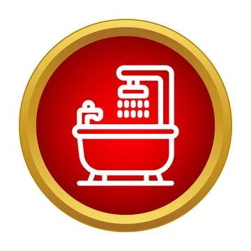 Bathtub shower icon representing personal hygiene and bathing イラスト素材