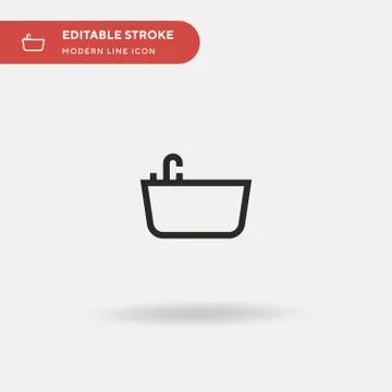 Bathtub Simple vector icon. Illustration symbol design template for web mobil Stock Illustration