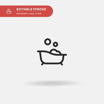 Bathtub Simple vector icon. Illustration symbol design template for web mobil Stock Illustration