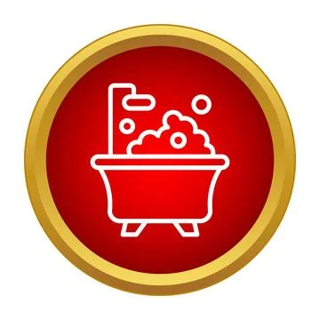 Bathtub with soap foam and bubbles icon Stock Illustration