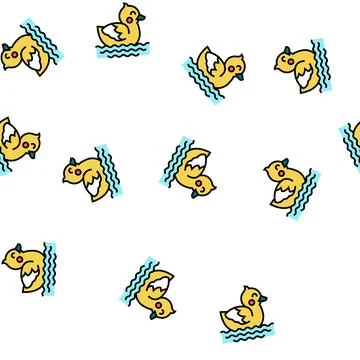 Bathtub toys vector seamless pattern Stock Illustration