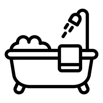 Bathtub Vector Icon Design Illustration Stock Illustration