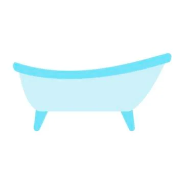 Bathtub on white background. Vector illustration in trendy flat style. EPS 10 Stock Illustration