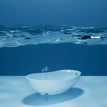 Bathtube underwater Stock Illustration