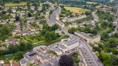 Bathwick Hill, Bath UK. Stock Photos