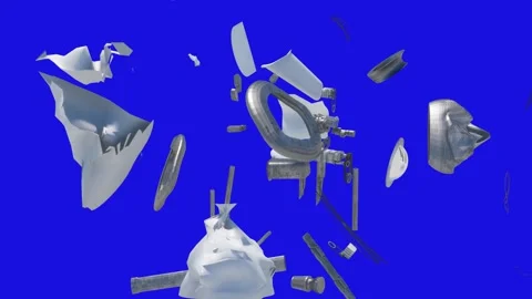 Bathyscaphe crash wreck vehicle by type on  a sunken boat 3d render Stock Footage 245374041