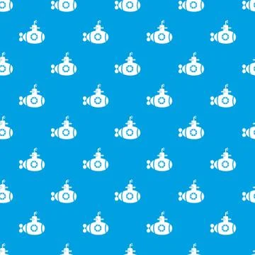 Bathyscaphe with hatch pattern seamless blue Stock Illustration