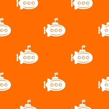 Bathyscaphe with horn pattern vector orange Stock Illustration