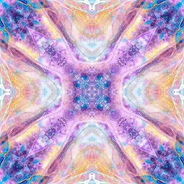 Batic violet handdrawn texture. Square tile abstract marble and fluid art design Stock Illustration